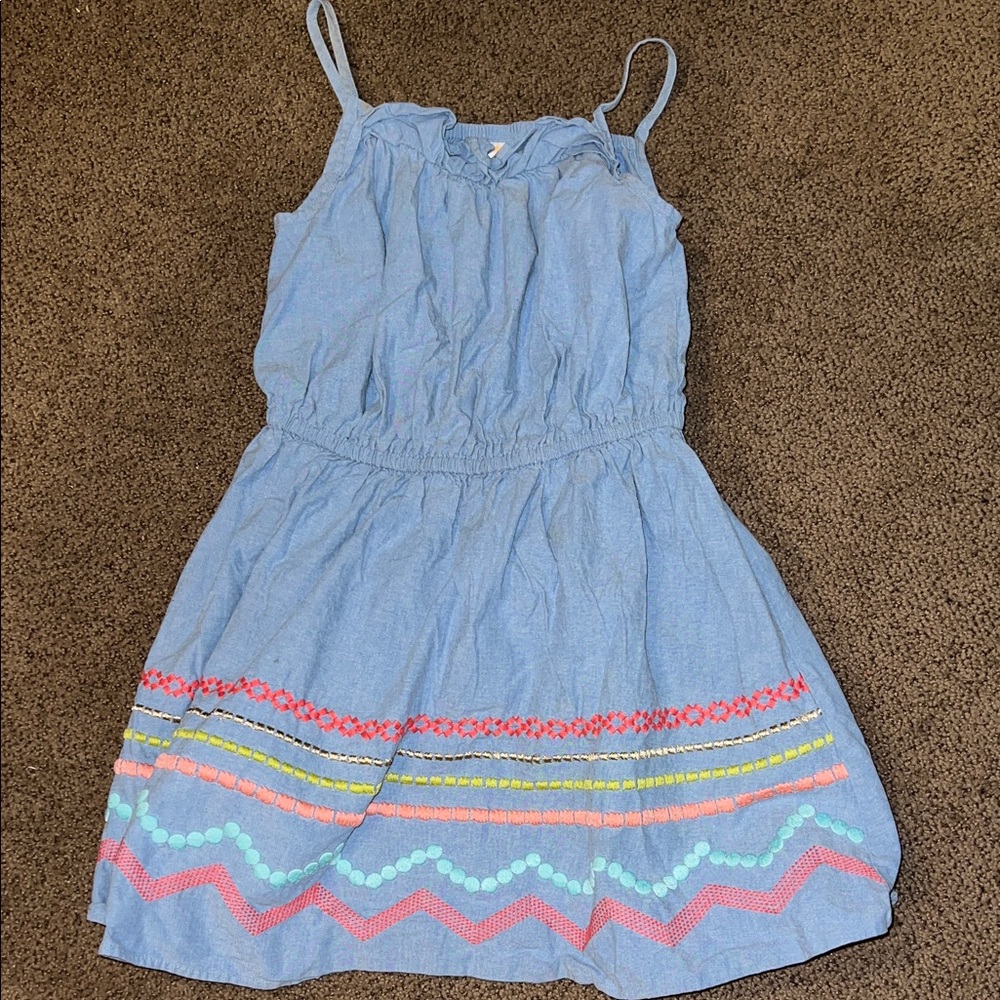 Gymboree girls Desert dreams chambray dress summer embroidered size 8